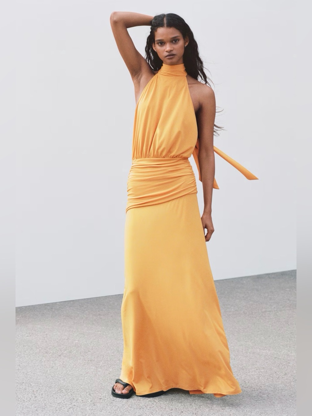 DRAPED HALTERNECK DRESS